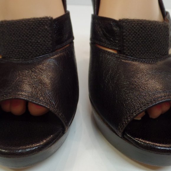 Chloe Brown Open Toe Platform Heels Sz 40 - Picture 2 of 16